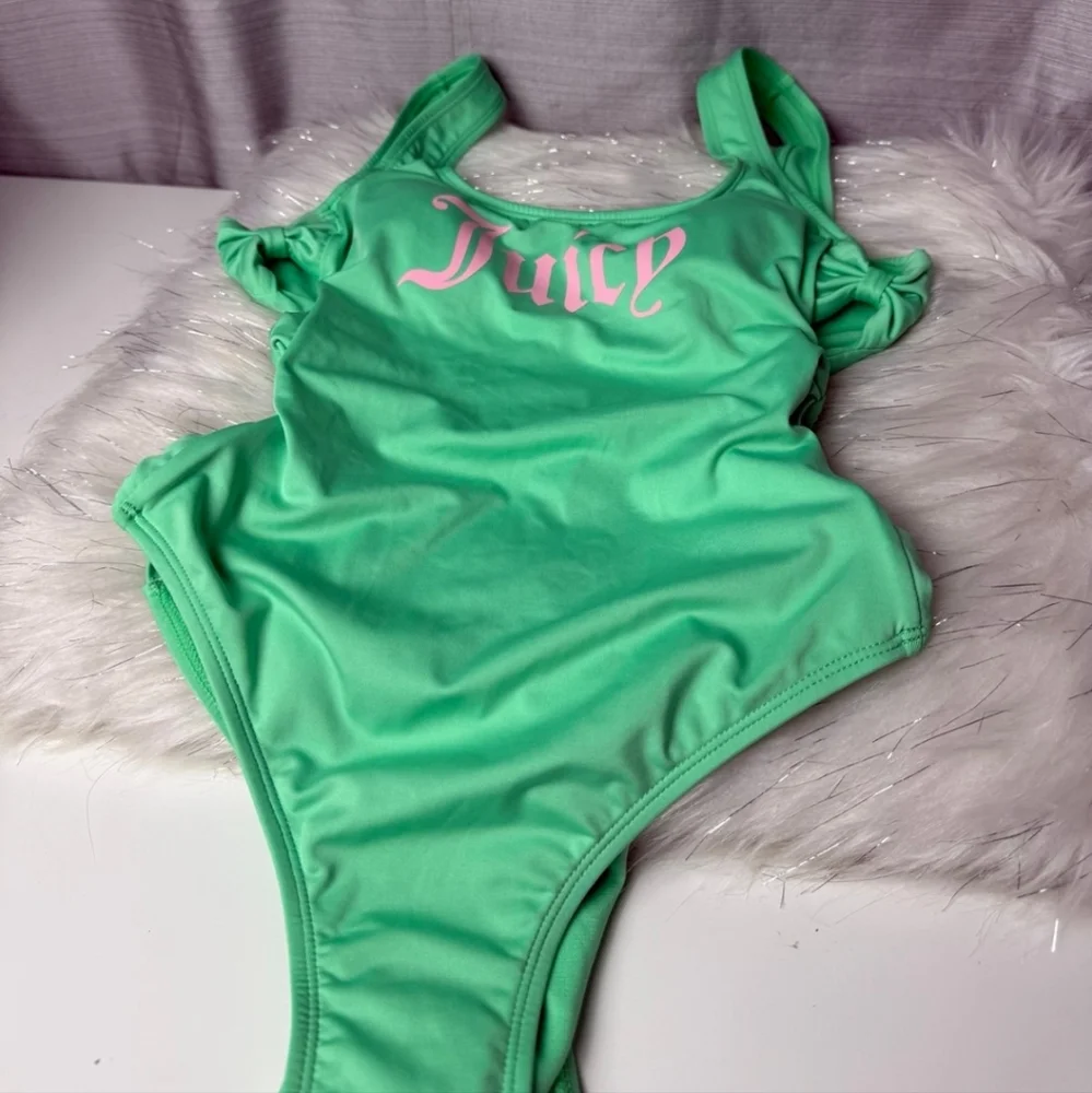 JUICY COUTURE mint Green Side Bows One Piece Bathing Suit - Picture 6 of 8